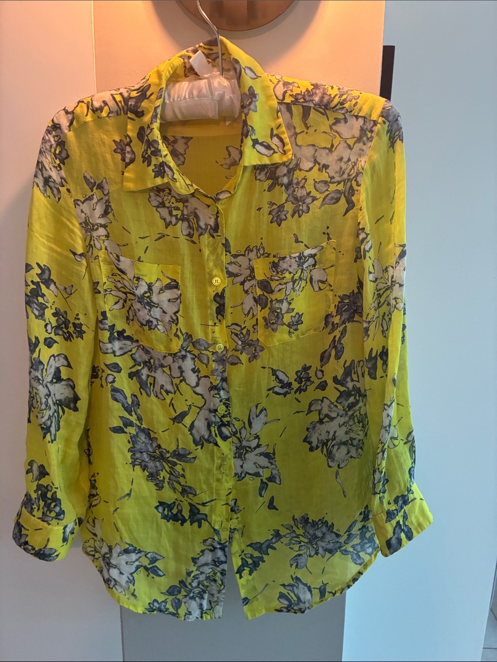 MaxMara Yellow Floral Button-Down Shirt